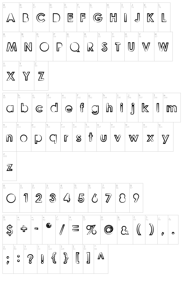Goonberry 2 font map